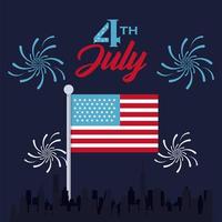 4 of july flag vector