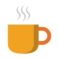 Hot drink in mug cartoon isolated vector