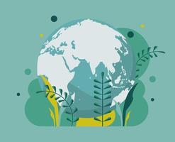 planet earth in garden vector