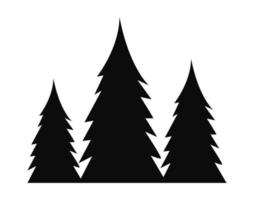 silueta de bosque de pinos vector