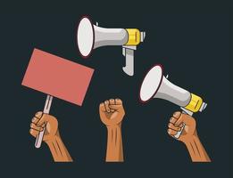 protest set icons vector