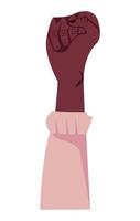 afro hand fist vector