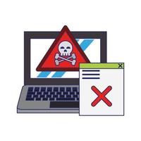 danger sign with computer blue lines vector