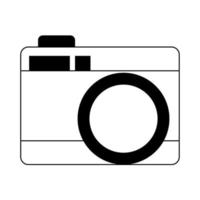 photographic camera icon in black and white vector