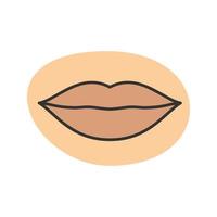 Woman's lips color icon. Isolated vector illustration