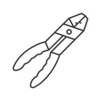 Combination pliers linear icon. Thin line illustration. Contour symbol. Vector isolated outline drawing