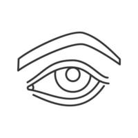 Woman's eye linear icon. Thin line illustration. Contour symbol. Vector isolated outline drawing