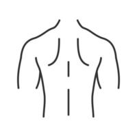 Man's back linear icon. Thin line illustration. Contour symbol. Vector isolated outline drawing
