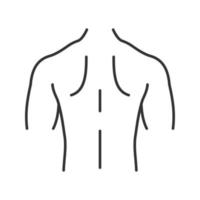 Man's back linear icon. Thin line illustration. Contour symbol. Vector isolated outline drawing