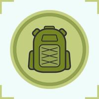 Backpack color icon. Tourist's rucksack. Isolated vector illustration