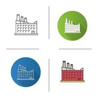 Hostel, hotel icon. Flat design, linear and color styles. Library, museum. Isolated vector illustrations