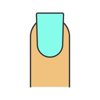 Square shaped nail color icon. Classic manicure. Isolated vector illustration