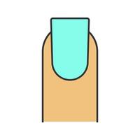 Square shaped nail color icon. Classic manicure. Isolated vector illustration