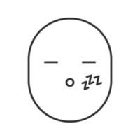 Sleeping smile linear icon. Thin line illustration. Sleepy smiley. Contour symbol. Vector isolated outline drawing