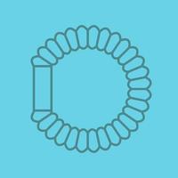 Hair scrunchy linear icon. Thin line outline symbols on color background. Vector illustration