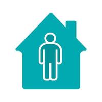Tenant, resident, owner glyph color icon. Private property. Silhouette symbol on white background. Negative space. Vector illustration