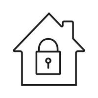 Locked house linear icon. Home protection. Thin line illustration. Privacy contour symbol. Vector isolated outline drawing