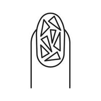 Broken glass manicure linear icon. Thin line illustration. Contour symbol. Vector isolated outline drawing