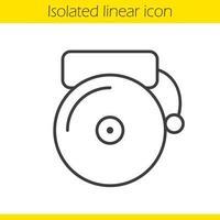 School bell linear icon. Thin line illustration. Contour symbol. Vector isolated outline drawing