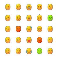 Smiles color icons set. Emoticons. Feelings, emotions. Good and bad mood. Isolated vector illustrations