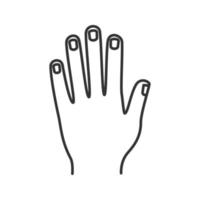 Man's hand linear icon. Thin line illustration. Contour symbol. Vector isolated outline drawing