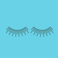 Eyelashes extension linear icon. Thin line outline symbols on color background. Vector illustration