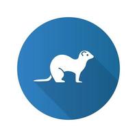 Ferret flat design long shadow glyph icon vector