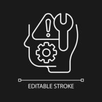 Self correction white linear icon for dark theme vector
