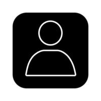 User account box glyph icon. Profile. Silhouette symbol. Negative space. Vector isolated illustration