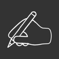 Writing hand chalk icon vector