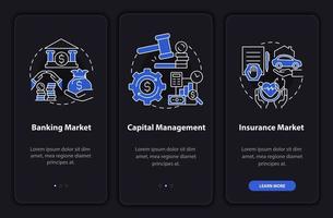 Financial legislation onboarding mobile app page screen vector