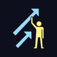 Positive dynamics RGB color icon for dark theme vector