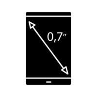 Smartphone screen size glyph icon vector