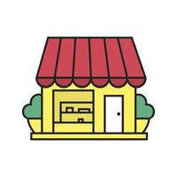 Small shop color icon. Coffee house, cafe. Isolated vector illustration