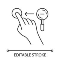 Zoom out horizontal gesture linear icon vector