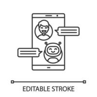 Support chatbot linear icon vector