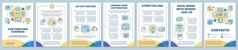 Copywriting courses brochure template vector