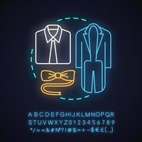 Formal wear neon light concept icon vector