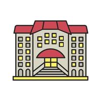 Hostel, hotel color icon. College, school, university. Isolated vector illustration