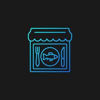 Seafood restaurant gradient vector icon for dark theme