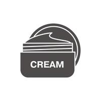 Face cream jar icon. Silhouette symbol. Cosmetics. Negative space. Vector isolated illustration