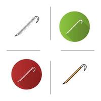 Crowbar icon. Flat design, linear and color styles. Isolated vector illustrations