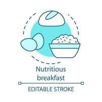 icono de concepto de desayuno nutritivo vector