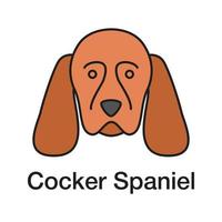 icono de color cocker spaniel vector