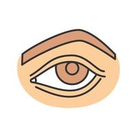 Woman's eye color icon. Isolated vector illustration