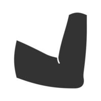 icono de glifo de articulación del codo. símbolo de silueta. espacio negativo. vector ilustración aislada