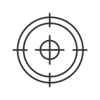 Aim, target, focus, goal linear icon. Thin line illustration. Sniper aim contour symbol. Vector isolated outline drawing