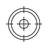 Aim, target, focus, goal linear icon. Thin line illustration. Sniper aim contour symbol. Vector isolated outline drawing