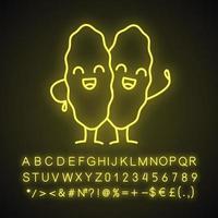 Smiling thymus gland neon light icon vector