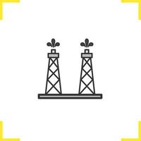 Oil production platforms color icon. Oil towers. Isolated vector illustration